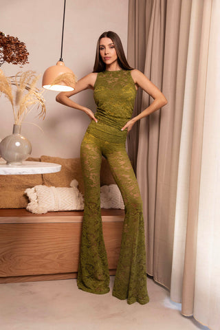 Transparence Tank Top in Pizzo Lime