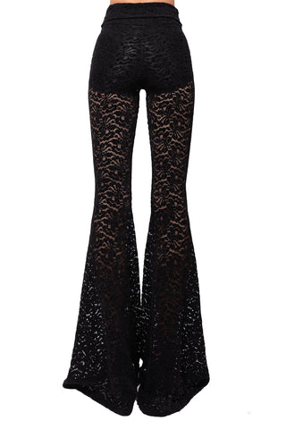 Transparence Trousers in Stretch Velvet Lace with Inner Leggings