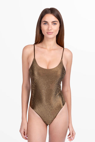 Diamond Bañador Entero en Lycra Satinada