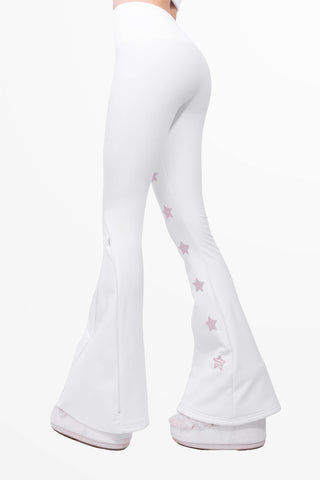 Megeve Winter Leggings da sci Super Warm Bianco e Rosa