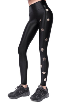 Cascade Leggings en Lycra efecto seda Estrellas Oro