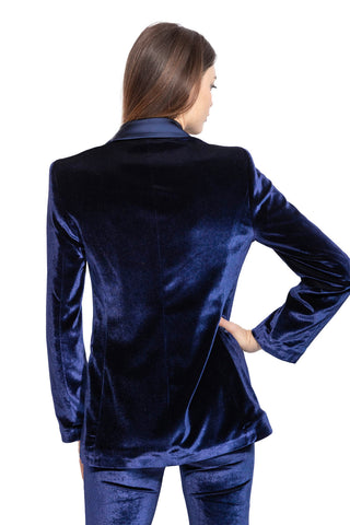 Skyfall Dinner Double-Breasted Jacket in Bluette Velvet 