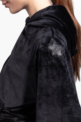 Diamante Sunday Soft-Touch Velour Sweatshirt