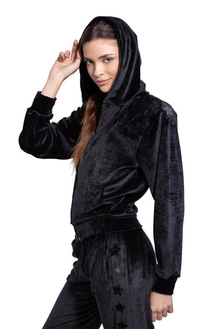 Diamante Sunday Soft-Touch Velour Sweatshirt