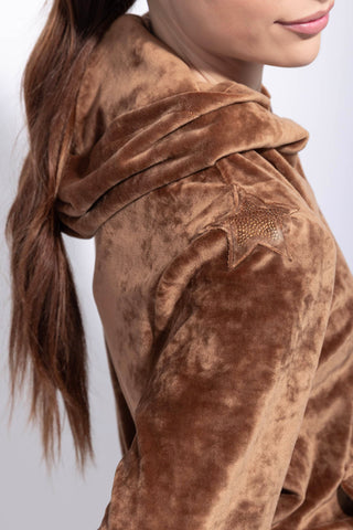 Diamante Sunday Soft-Touch Velour Sweatshirt