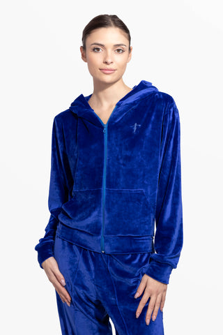 Diamante Sunday Soft-Touch Velour Sweatshirt