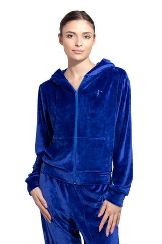 Diamante Sunday Soft-Touch Velour Sweatshirt