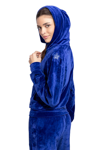 Diamante Sunday Soft-Touch Velour Sweatshirt