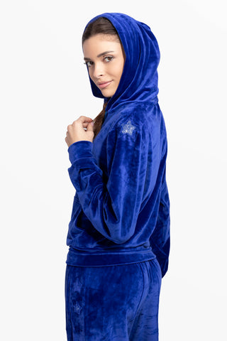 Diamante Sunday Soft-Touch Velour Sweatshirt