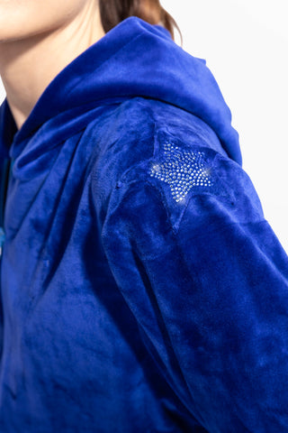 Diamante Sunday Soft-Touch Velour Sweatshirt