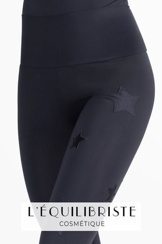 Leggings Cafeine Stelle Pelle Nera e Pitone