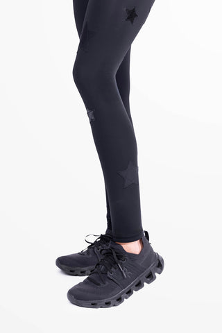 Leggings Cafeine Stelle Pelle Nera e Pitone