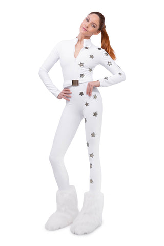 Cortina 2026 Tuta da Sci Super Warm Bianca e Oro