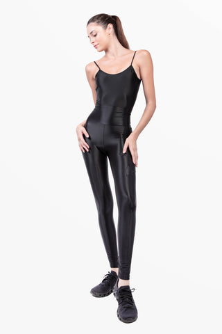 Lunis Leggings in Lycra Setata con stelle All Black