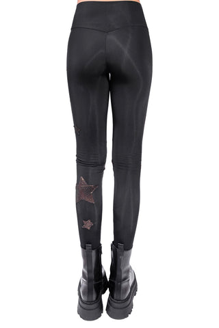 Vega Leggings vita alta in Lycra Felpata Oro e Bronzo