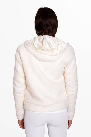 Orsetto White Jacket in Boiled Wool and Lycra