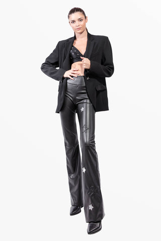 Mira pantalone in ecopelle con Stelle