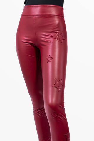 Cosmos Bordeaux Red Leggings 