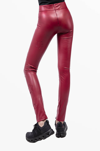 Cosmos Bordeaux Red Leggings 
