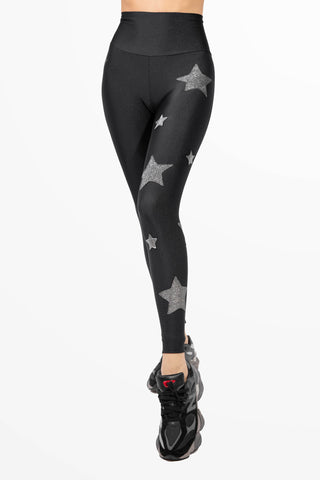 Venere Leggings with Silver and Lurex Stars 
