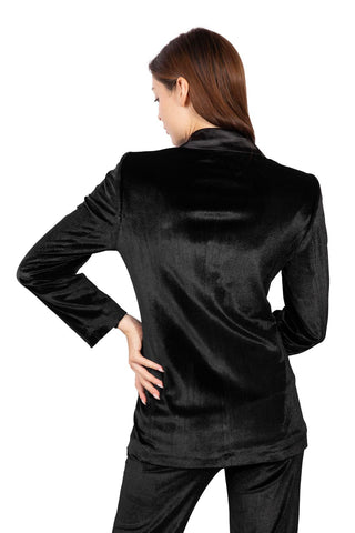 Skyfall Velvet Dinner Double-Breasted Jacket Black