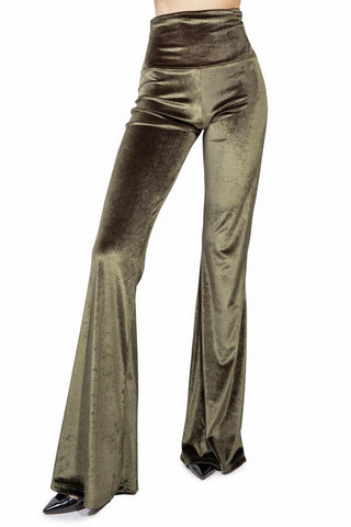 Skyfall Pants in Olive Green Velvet