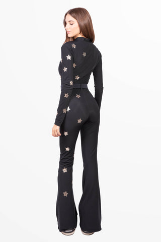 Courchevel black skisuit with stars