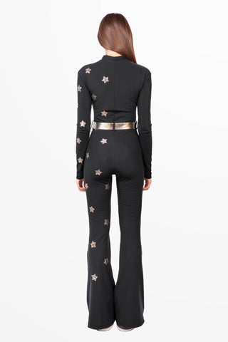 Courchevel black skisuit with stars