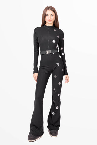 Courchevel black skisuit with stars