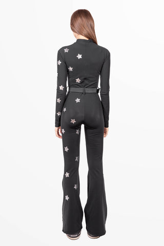 Courchevel black skisuit with stars