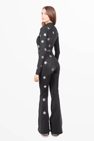 Courchevel black skisuit with stars