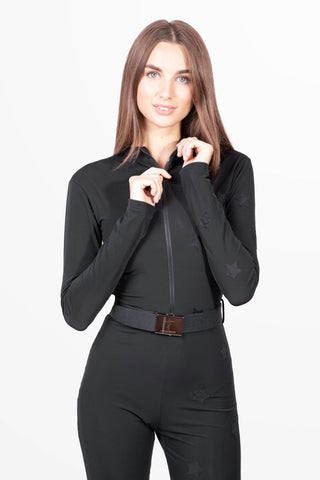 Courchevel black skisuit with stars