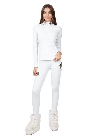 Cortina Winter Leggings vita Alta Bianco