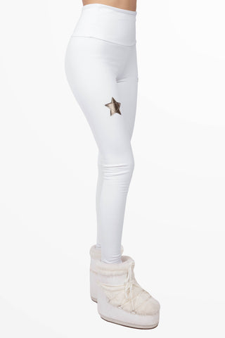 Cortina Winter Leggings vita Alta Bianco