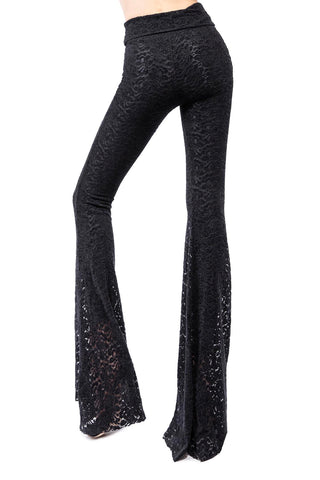 Transparence Trousers in Stretch Velvet Lace with Inner Leggings