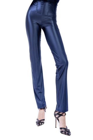 Odile Straight-Leg Trousers in Silk Lycra