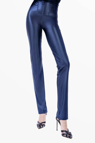 Odile Straight-Leg Trousers in Silk Lycra