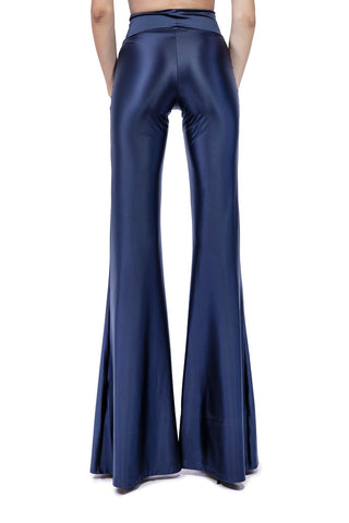 Odile Flared Ankle Trousers in Silk Lycra