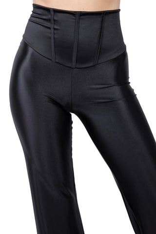 Odile Flared Ankle Trousers in Silk Lycra