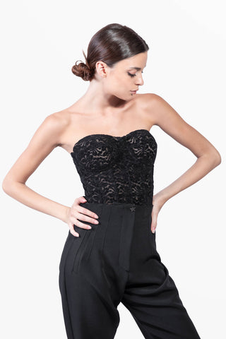 Transparence Bustier in Velvet Lace