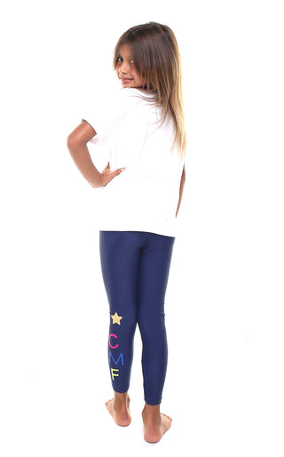 Leggings Bambina personalizzato con una stella e lettere applicate in verticale - L'Equilibriste
