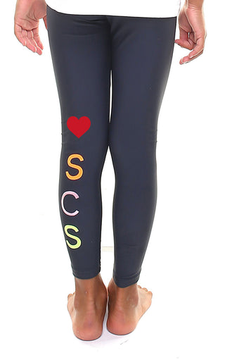 Baby Girl leggings personalized with a heart and letters applied vertically