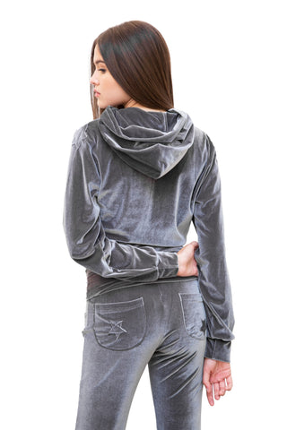 Andromeda suit in gray velvet